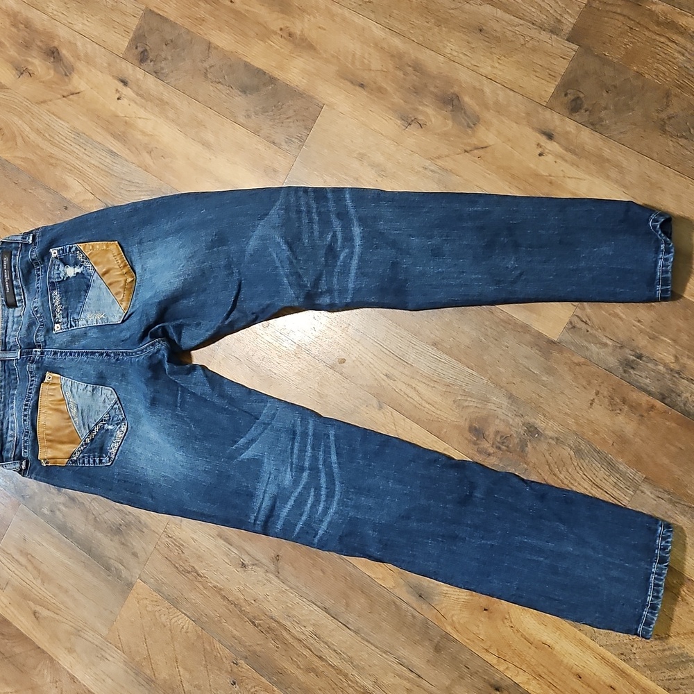 👖RUE 21 "Twenty One Black" Blue Skinny Jeans with Distressed Details - Picture 4 of 8